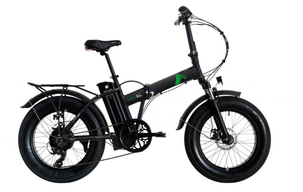 Bicicleta electrica Pliabila FAT e-Big 20x4" Negru/Verde Autonomie 75 km - PlayBike.ro